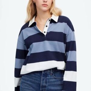 Madewell Hannah Rugby Blues & white